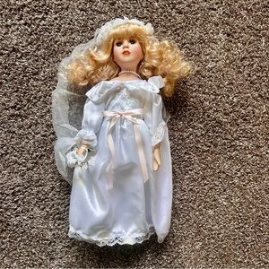 Vintage Porcelain Bride Inspired Bridal Doll in Original Packaging